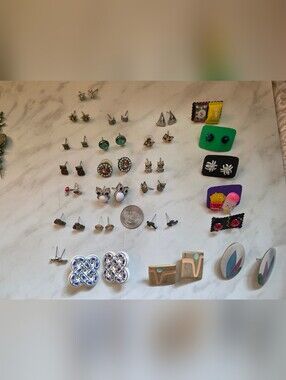 25 Mixed Owl and Novelty Stud Earring Lot - Silver and Gold Tones